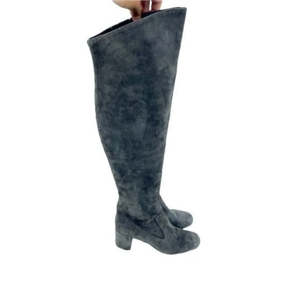 VINCE Blythe Grey Suede Leather Over the Knee Boots NEW SZ 8 NEW